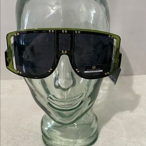 Margaret Josephs Green Oversized Sunglasses